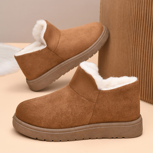 老北京棉鞋女冬季加绒保暖妈妈棉靴加厚防滑软底女士短靴厚底防寒
