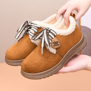 冬季老北京棉鞋女加绒保暖妈妈鞋棉靴加厚防滑女士雪地靴厚底防寒
