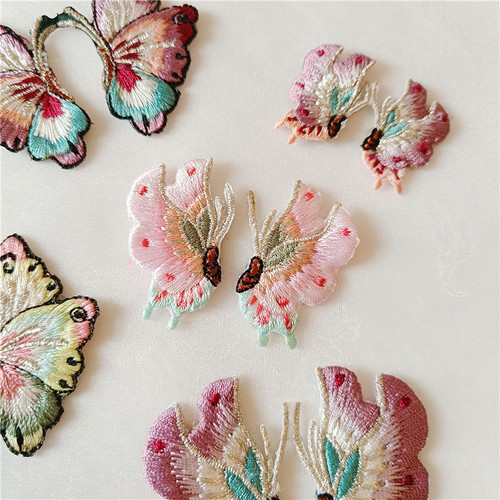 韩国进口蝴蝶绣花片衣服补丁diy