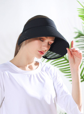 Booze宝泽原创 网翼防晒帽紫外线太阳帽开车遮阳帽女夏大檐帽空顶