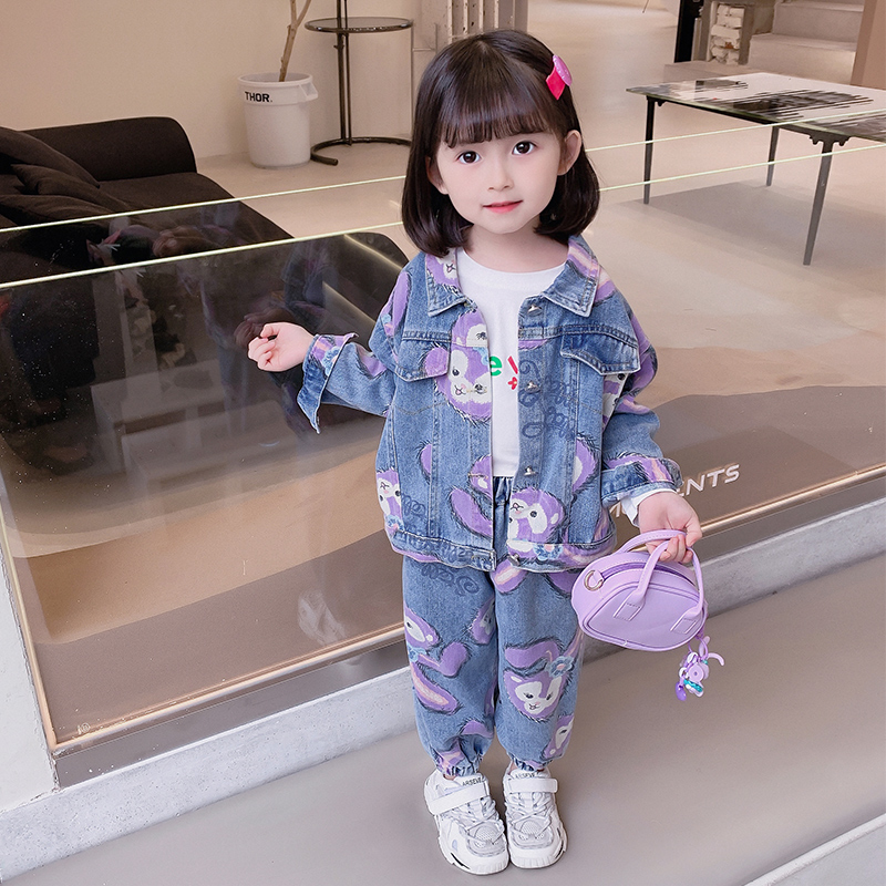 童装女童洋气套装2025秋装新款韩版时尚宝宝牛仔两件套1-4岁3潮衣