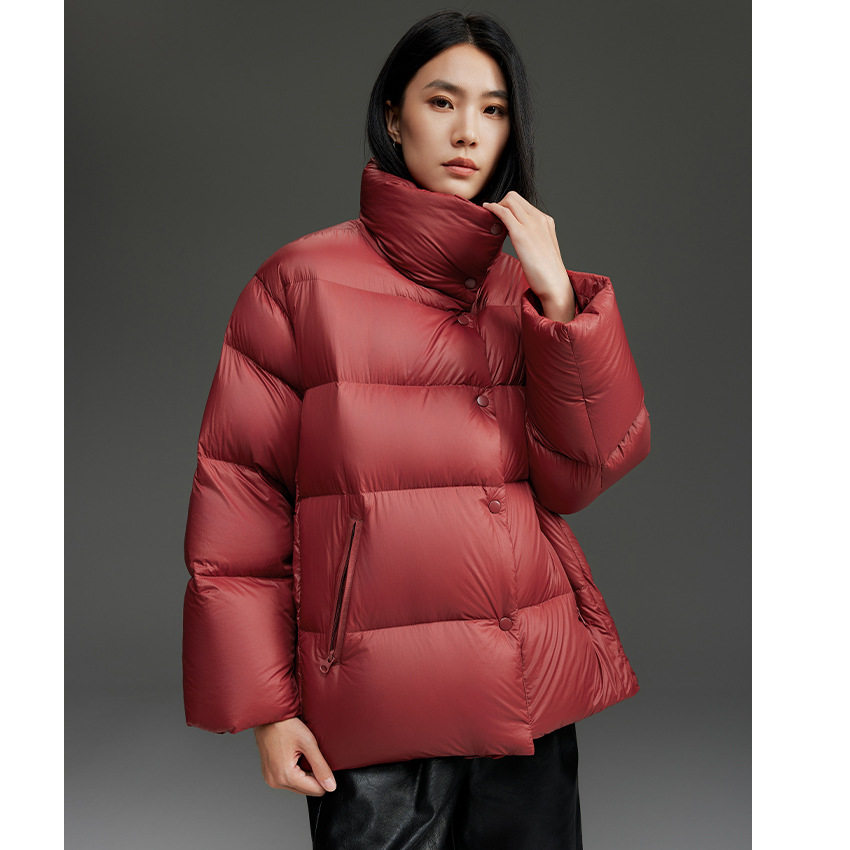 800+蓬鸭绒羽绒服女中长款高端立领加厚宽松保暖外套冬季日韩休闲