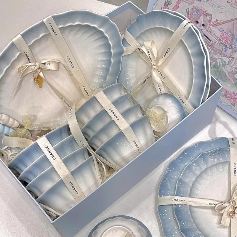 釉下彩陶瓷碗盘套装家用餐具2026新款整套乔迁新居高颜值碗筷碗具