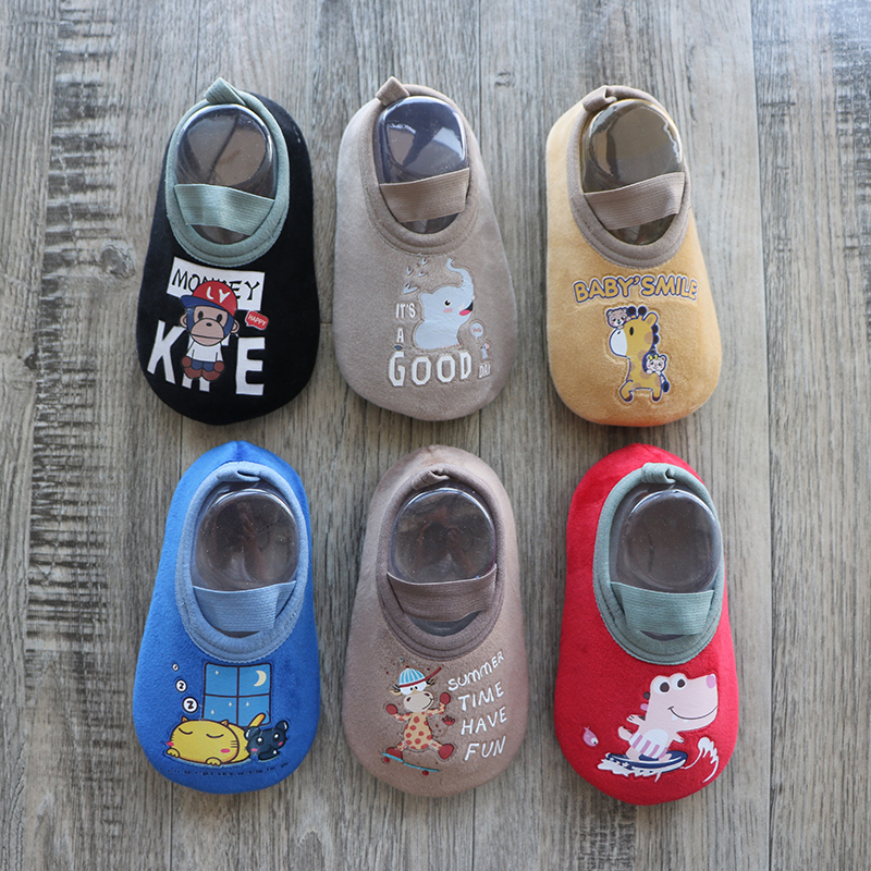 秋冬加绒加厚早教中心防滑地板袜