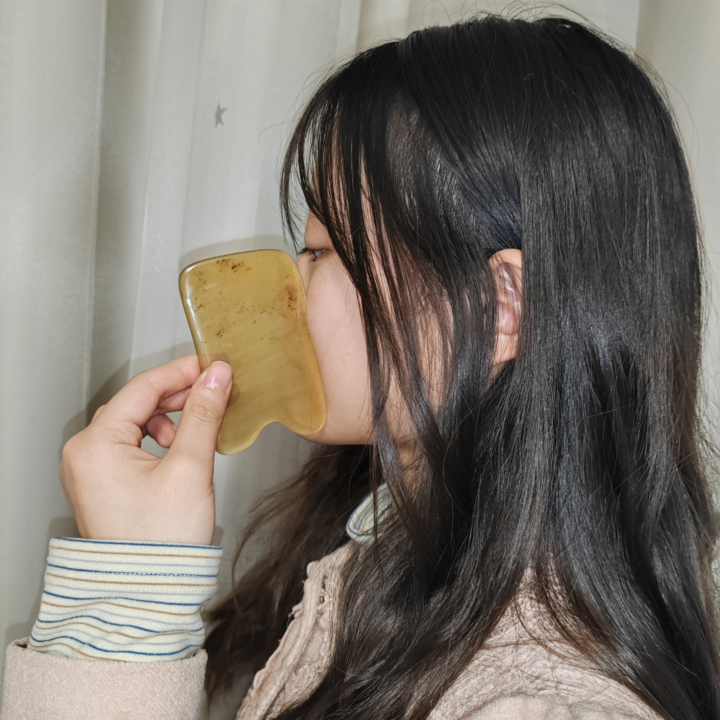 美容院专用牛角刮痧板薄款全身用