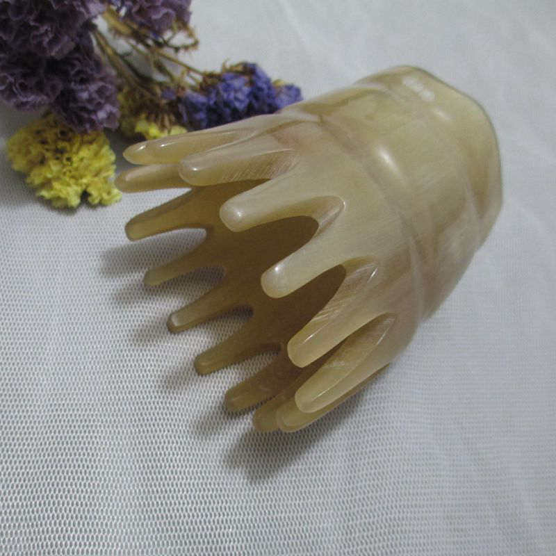 天然牦牛角梳子按摩梳经络梳头部头疗专用头皮按摩器家用洗头梳子