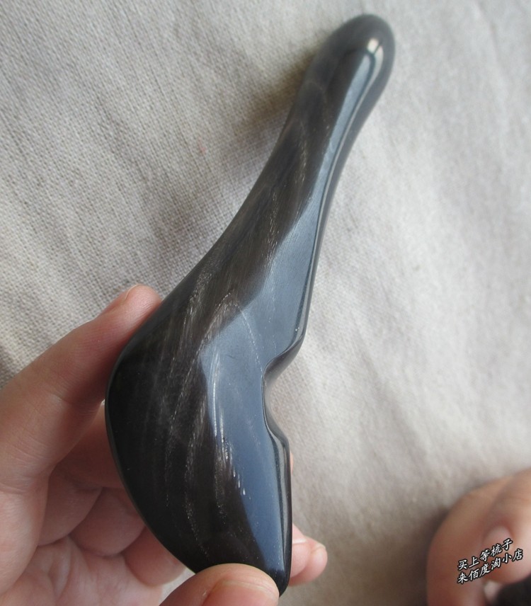 精品天然水牛角拨筋棒美容棒拔筋棒面部眼部刮痧板圆头尖头可选