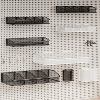 洞洞板挂钩超市货架置物篮洞洞板配件圆孔墙上五金挂架桌面收纳架