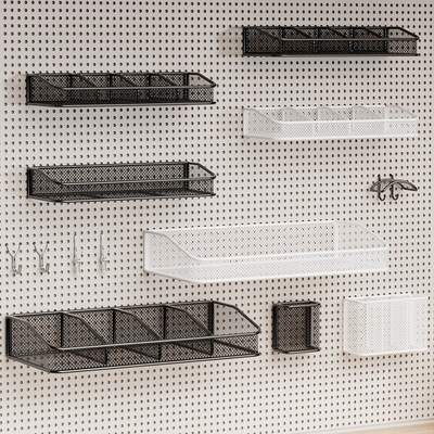 洞洞板挂钩超市货架置物篮洞洞板配件圆孔墙上五金挂架桌面收纳架