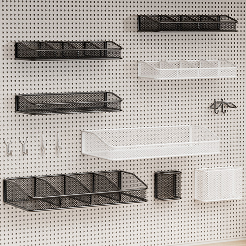 洞洞板挂钩超市货架置物篮洞洞板配件圆孔墙上五金挂架桌面收纳架