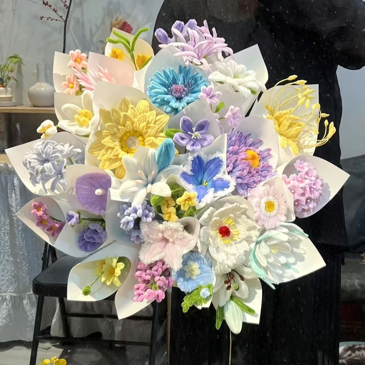 扭扭棒成品花束一岁手工