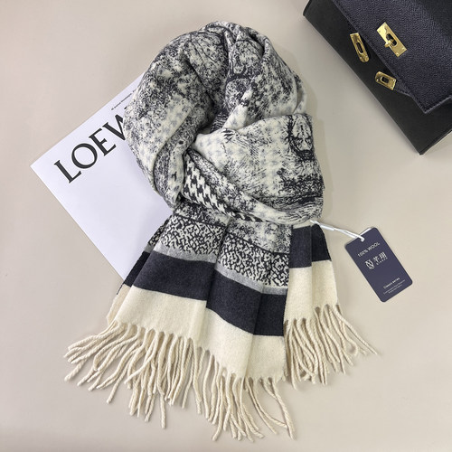 100%澳洲羊毛千鸟格秋冬围巾