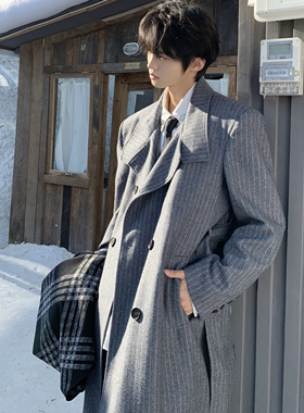 Desaturate冬日来信50羊毛长款风衣毛呢大衣高个子高级感束腰外套