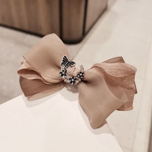 发夹女2023新款 后脑勺发量少弹簧夹马尾夹横夹头顶半扎发夹子发饰