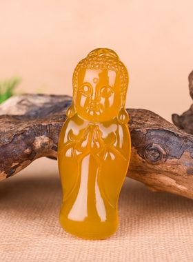 冰种白玉髓儿童挂件立体宝宝佛