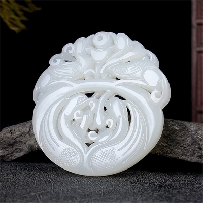 新疆镂空碧玉仿古挂件男女款吊坠