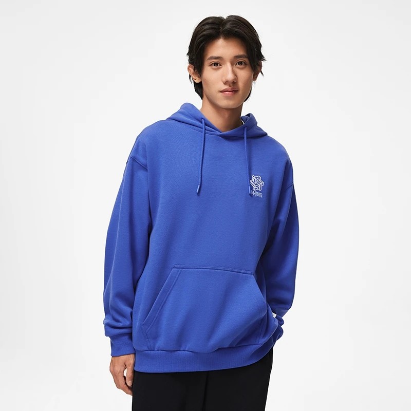 正品李宁外套中国文化男女同款宽松加绒保暖套头连帽卫衣AWDT897