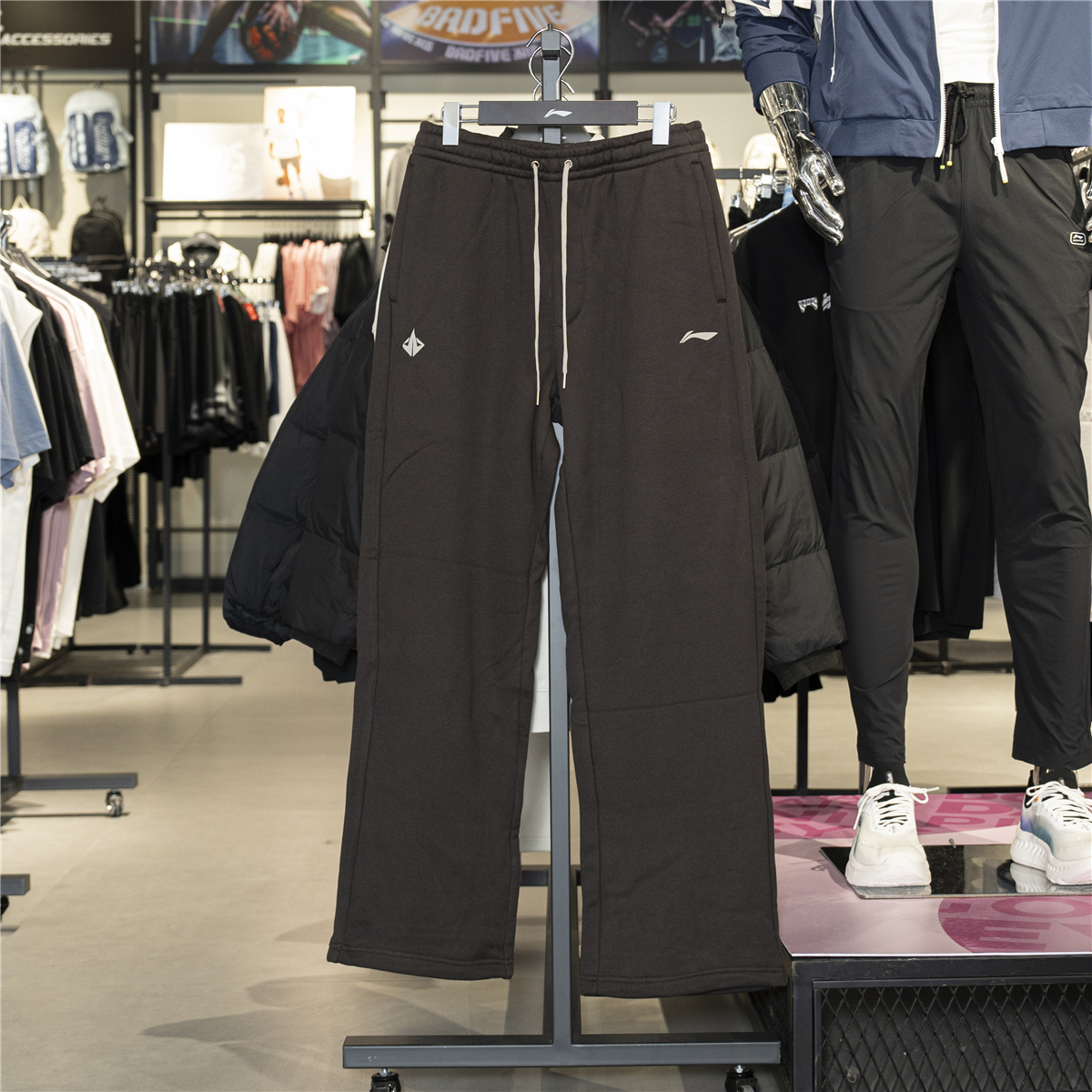 李宁运动裤男冬季款宽松大码卫裤