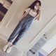 2023春秋新款 夏 女连体裤 韩版 宽松显瘦减龄vintage可爱牛仔背带裤