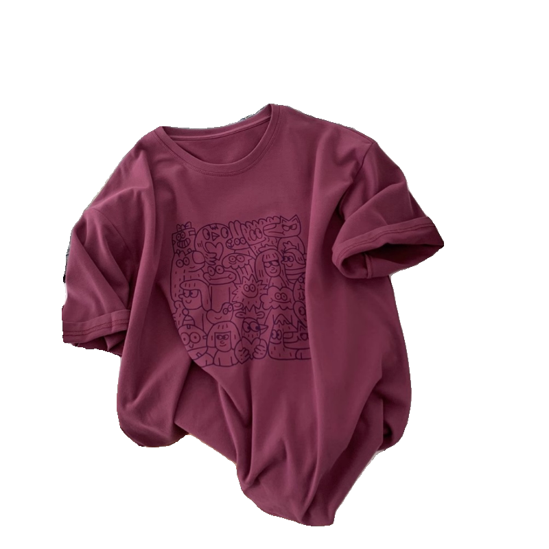 산후수유를 위한 레트로 면 수유탑 나들이를 위한 패셔너블한 엄마스타일 산후 티셔츠