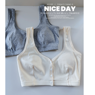 A类棉飞岛国哺乳内衣孕妇内衣孕期产后背心式无钢圈前开扣内衣