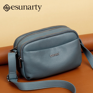 斜挎包包女士2026新款 单肩妈妈包春夏 三层大容量头层牛皮中年女款