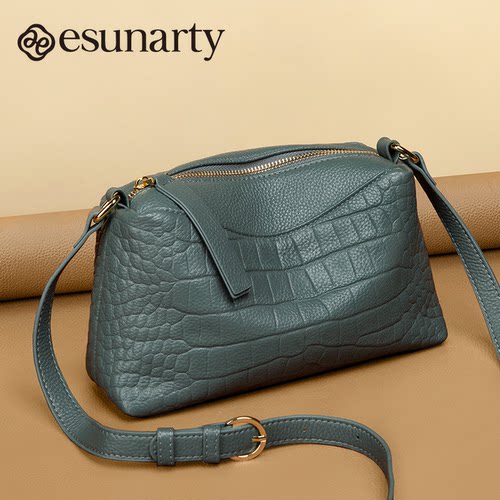 真皮女士斜挎包包2026新款大容量软牛皮中年妈妈女款单肩包春夏季