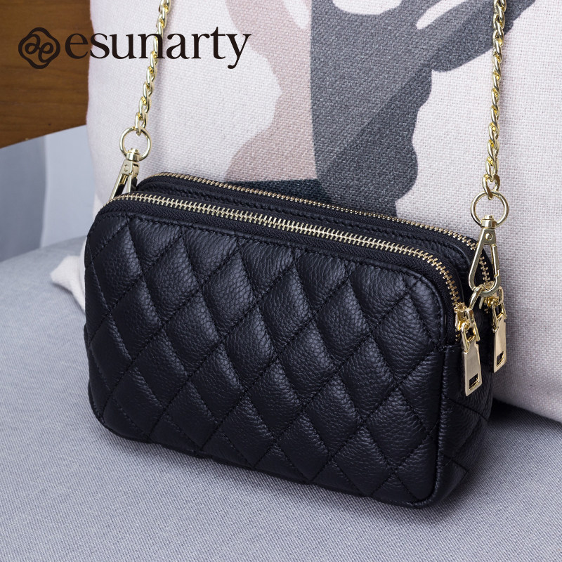 真皮包包女式2025新款头层牛皮手拿包小香风菱格链条单肩小方包,箱包皮具/热销女包/男包,小方包,淘宝优惠券,粉丝福利购,淘宝优惠卷