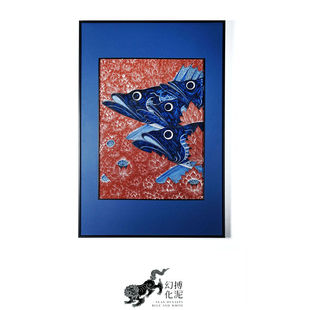 景德镇 元青花釉里红 以和为贵 富贵满堂瓷板 周会蔼周字款瓷板画