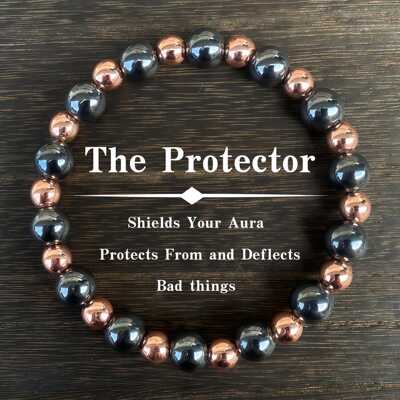 temu希音TK跨境爆款手链黑胆石小金珠防护守护气场阻挡负面能量