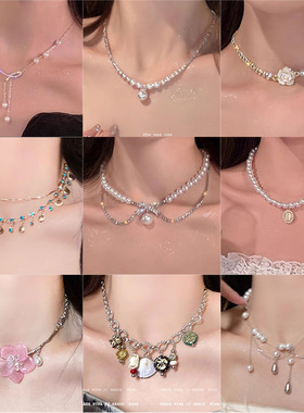 2025年爆款轻奢气质珍珠项链女小众设计高级感锁骨链时尚百搭配饰
