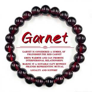 temu希音TK跨境爆款手链仿石榴石深红友谊象征款促进人际关系手饰