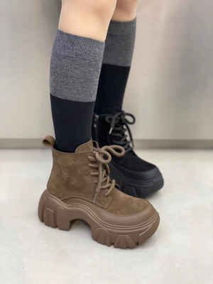 增高8厘米马丁靴女2025秋季新款复古百搭超轻底侧拉链休闲短靴女