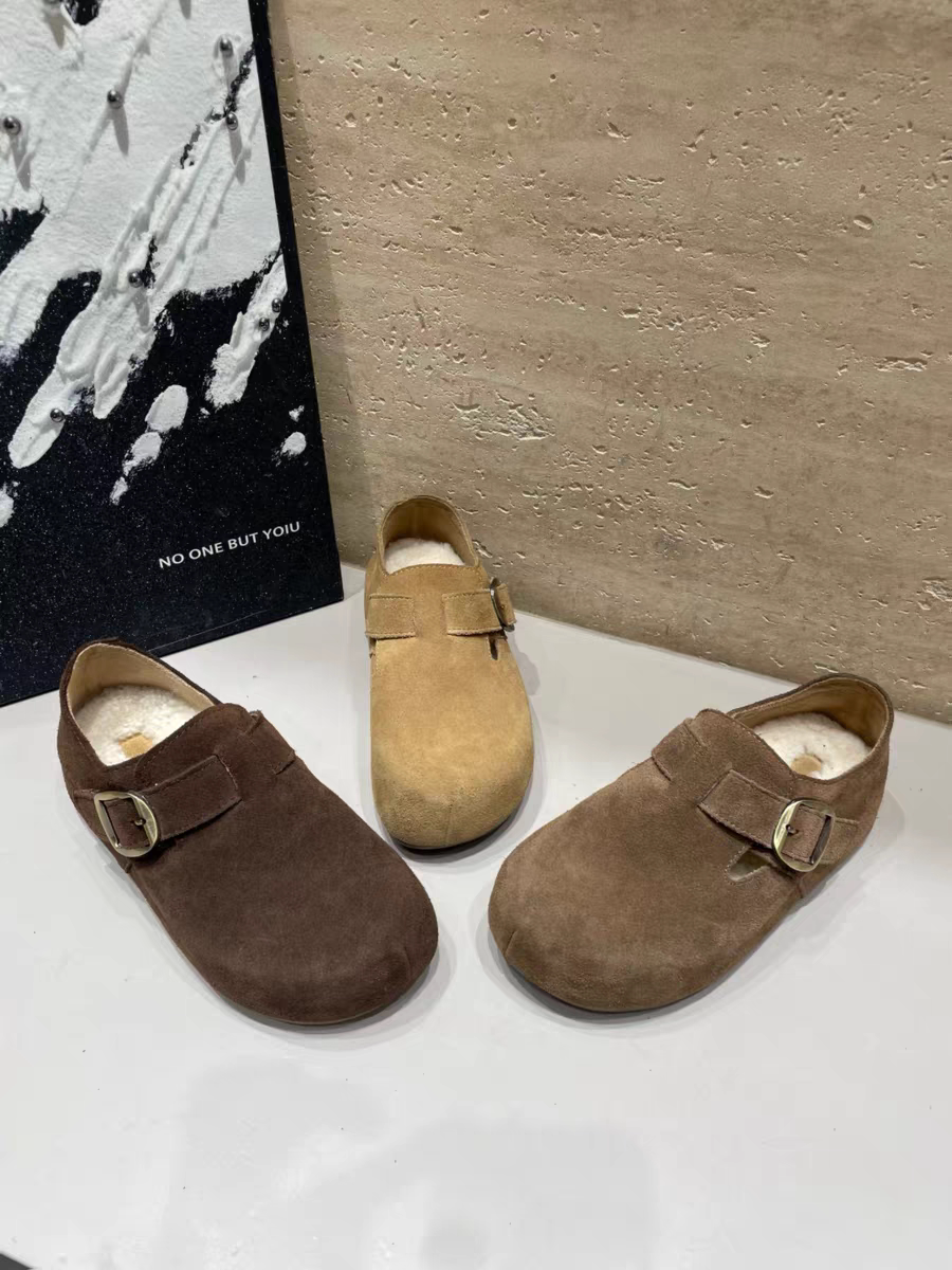 勃肯鞋女2025秋季新款复古百搭厚底增高舒适羊毛垫一脚蹬休闲鞋女