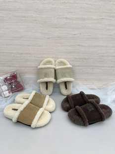 毛毛拖鞋女外穿2025秋季新款欧货网红爆款厚底舒适休闲鞋毛毛鞋女