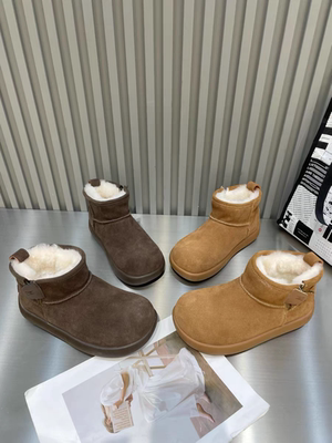 雪地靴女2025冬季新款复古百搭厚底增高舒适时尚套筒懒人大头短靴