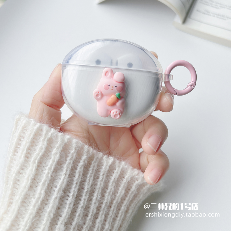 适用OPPO Enco Air4 pro可爱R3耳机Air3保护套X2透明free4丹拿版clip耳机x3壳air2pro保护air4i透明2i壳R4套