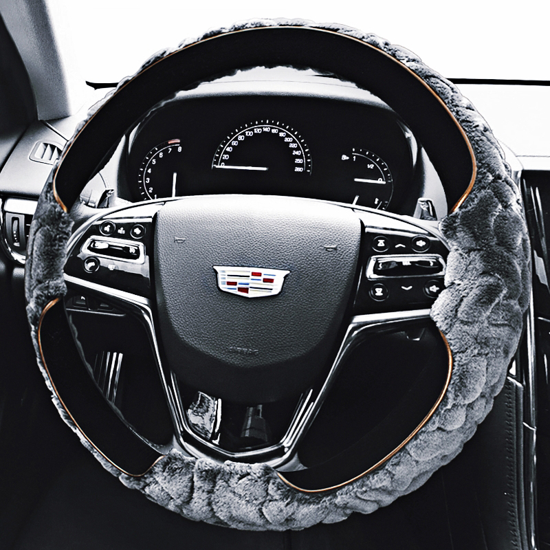 冬季短毛绒新款凯迪拉克方向盘套