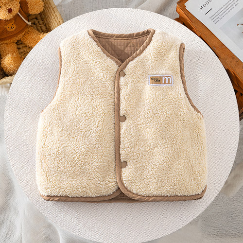 婴儿马甲冬季保暖羊羔绒儿童双面绒背心男孩宝宝内搭洋气坎肩童装
