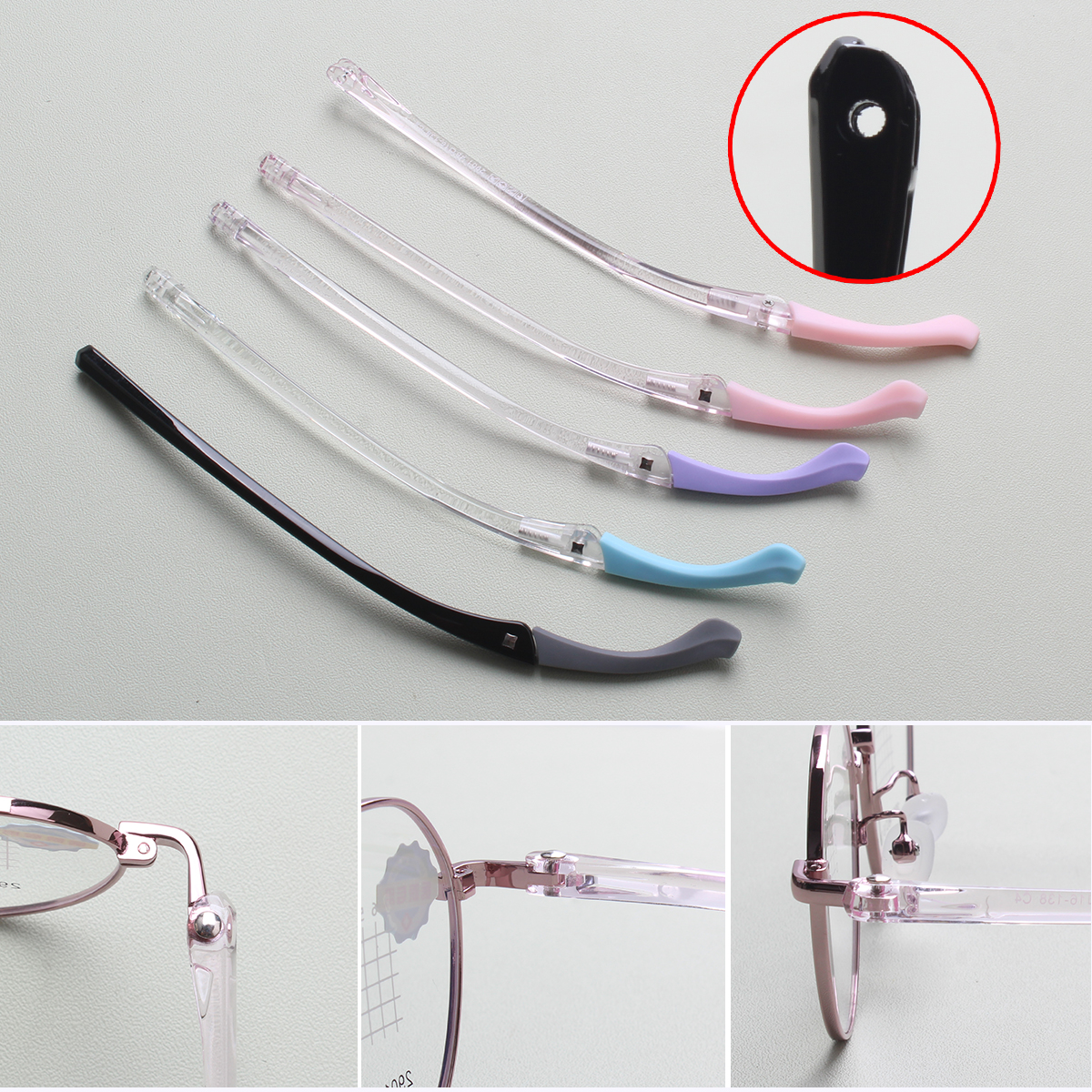 学生近高眼镜异形双牙眼镜腿通用