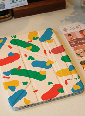 适用苹果平板壳ipad保护套保护壳3+y型折磁吸壳搭扣双面夹ipadair5/6保护套ipadpro11寸12.9无笔槽2024亚克力