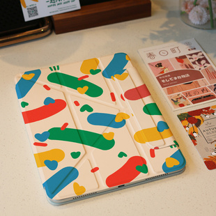 适用苹果平板壳ipad保护套保护壳3 6保护套ipadpro11寸12.9无笔槽2024亚克力 y型折磁吸壳搭扣双面夹ipadair5