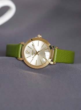 正品聚利时简约女表小清新绿色皮带时装表韩版复古女士手表学生表