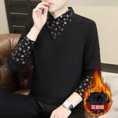 时尚 潮流加绒保暖假两件卫衣修身 百搭时尚 欧货轻奢男士 休闲打底衫