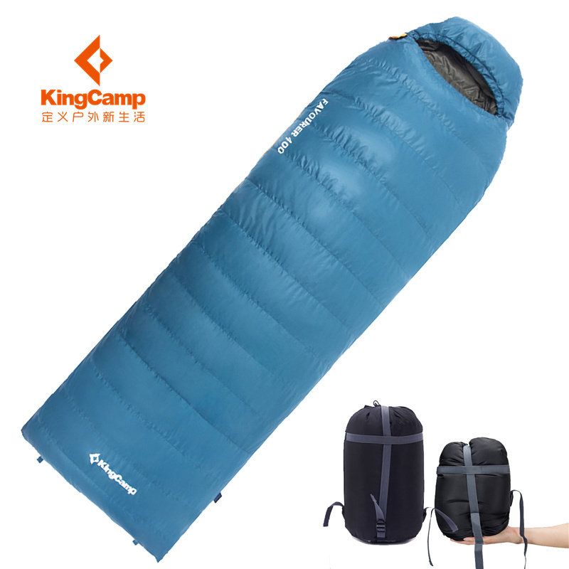 kingcamp康尔秋冬鸭绒睡袋成人户外羽绒野外寒区单人拼接超轻保暖