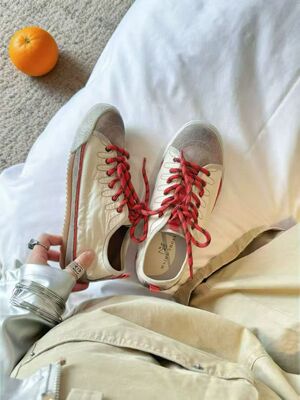 2026春季新款真皮平底帆布鞋女韩版系带运动休闲鞋板鞋