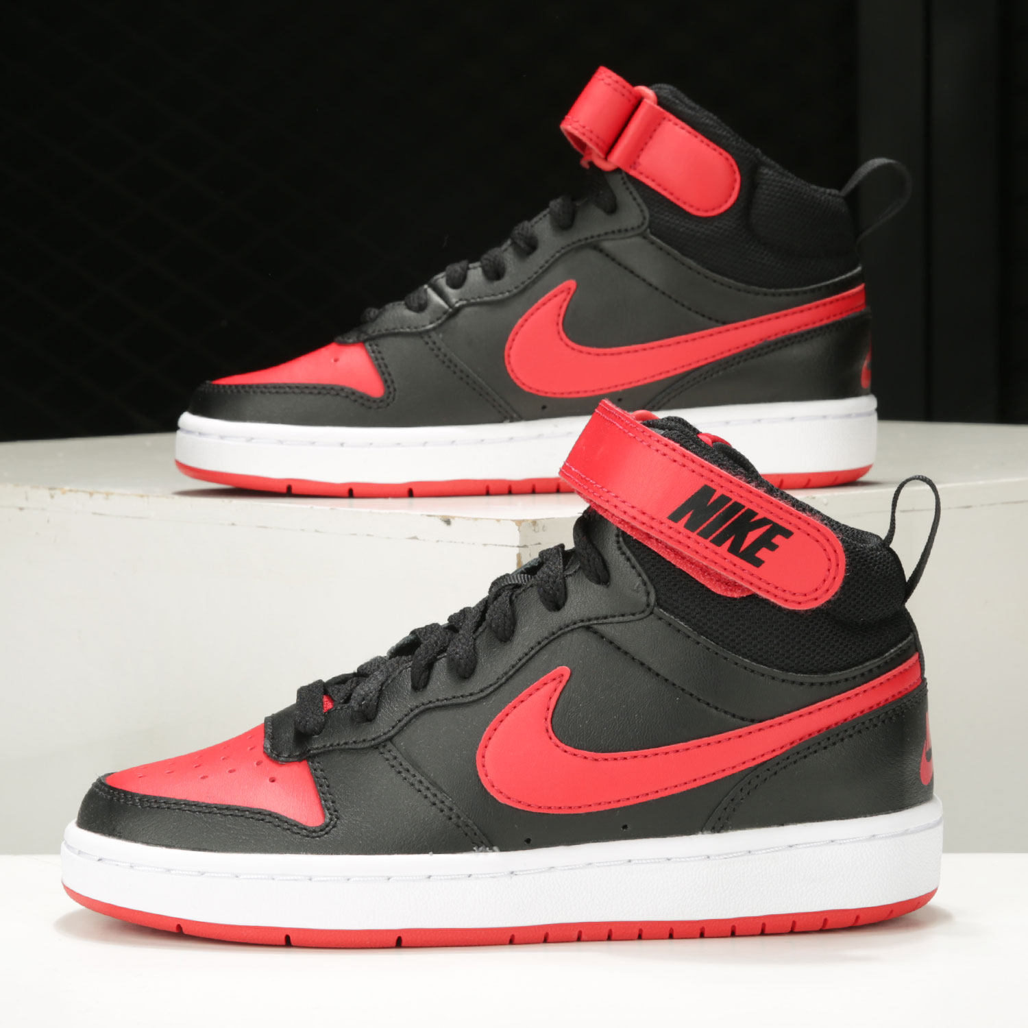 nike/耐克板鞋儿童court borough mid 2中帮缓震运动休闲鞋cd7782