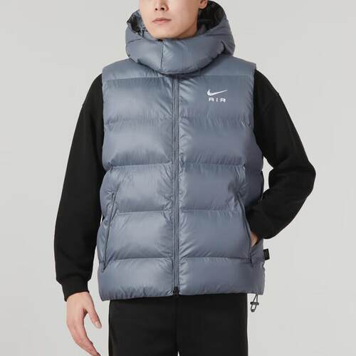 Nike耐克冬新款加厚棉马甲男防风保暖运动背心连帽休闲外套FD6428