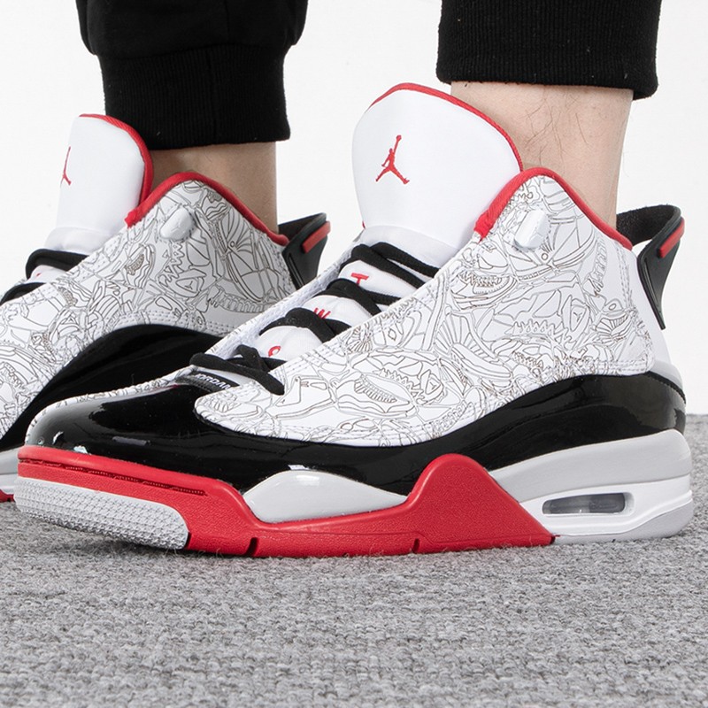 nike耐克篮球鞋男air jordan dub zero aj4黑红镭射运动鞋 311046