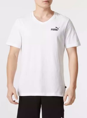 PUMA彪马短袖男子夏季圆领纯棉薄款训练休闲宽松运动T恤630562-02